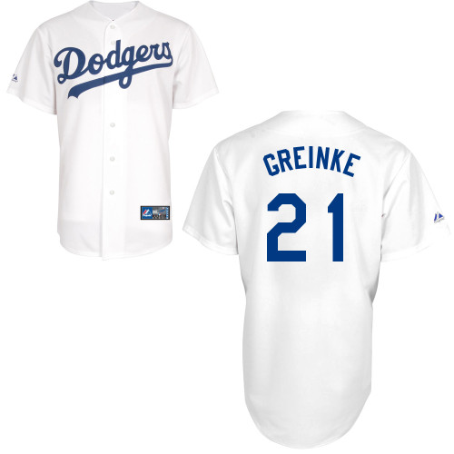 Zack Greinke #21 MLB Jersey-L A Dodgers Men's Authentic Home White Baseball Jersey